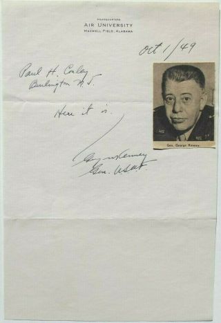 General George Kenney U.  S Air Force Commander South Pacific Area Ww Ii Autograph
