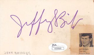 Jeff Bridges Signed 3x5 Index Card Actot/crazy Heart Jsa V59969