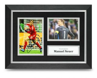 Manuel Neuer Signed A4 Photo Framed Germany Memorabilia Autograph Display,
