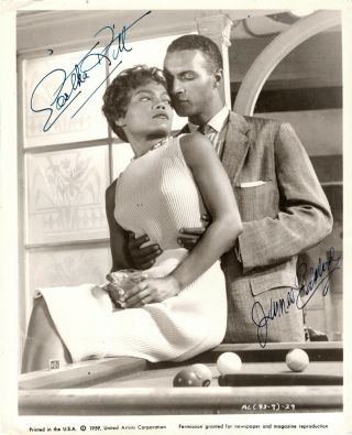 American Actors Eartha Kitt & James Edwards,  Signed Vintage Studio Photo.  Both