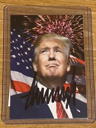 Donald Trump Signed Autograph Trading Card American Flag Authentic Gaa Hand Sign