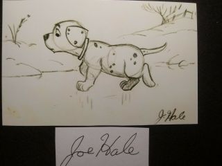 Joe Hale Hand Signed Autograph Cut With 4x6 Photo Disney Artist 101 Dalmations