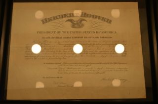President Herbert Hoover Postal Civil Appointment Signed 1930
