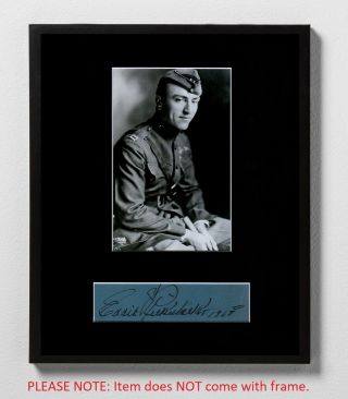 Eddie Rickenbacker Matted Autograph & Photo Wwi Medal Of Honor Fighter Ace