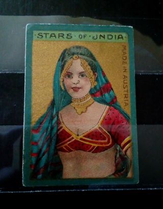 Matchbox Label,  Made In Austria,  Stars Of India,  Vintage (size 5.  0 X 3.  4 Cm)