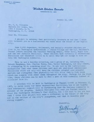 Robert F Kennedy Signed Autograph 1968 U.  S.  Senate Letter