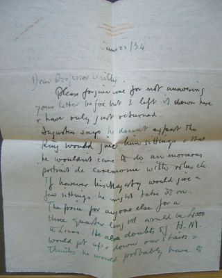 Autograph Letter,  1934,  Signed By Dorelia,  Augustus John 
