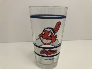 Cleveland Indians Chief Wahoo 1996 Collectable Drinking Glass 16 Ounces