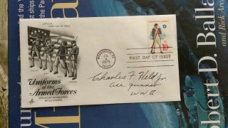 Wwii Bg Gunner Ace S/sgt Charles F.  Held,  Usaaf 5vs Signed Fdc Very Scarce