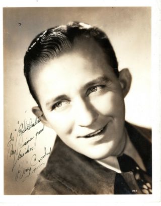American Leader Singer & Oscar Winner Actor Bing Crosby,  Signed Vintage Photo
