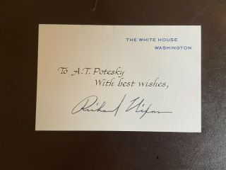 Richard Nixon Signed Autographed White House Card