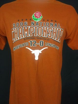 2006 Rose Bowl National Championship Texas Longhorns Double Sided T Shirt Size M