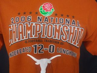 2006 Rose Bowl National Championship Texas Longhorns Double Sided T Shirt Size M 2