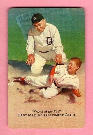 Single Swap Playing Card Ad Baseball Ty Cobb Detroit Tigers Illustration Vintage