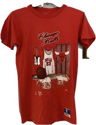 Vintage Michael Jordan Chicago Bulls Red T - Shirt - Medium By Nutmeg Mills