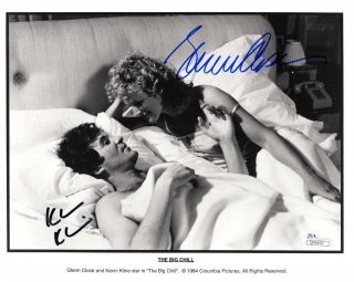 Glenn Close,  Kevin Kline Hand Signed 8x10 Photo Rare The Big Chill Jsa