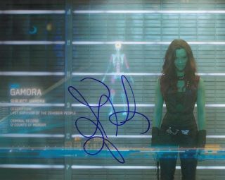 Zoe Saldana Signed 10x8 Photo Guardians Of The Galaxy Aftal (7371)