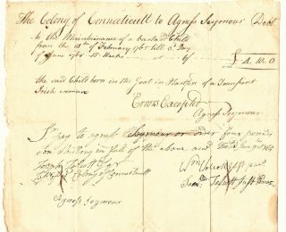 Connecticut Pay Order Care Of Bastard Child Born To Transient Woman In Jail 1765