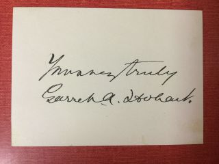24th Vice President Garret A.  Hobart - Autograph - William Mckinley,  Jersey