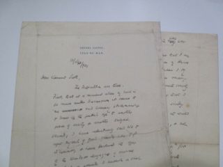 Antique Hand Written Letter Autograph Famous Writer Novelist Hall Caine Rare Old