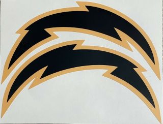Los Angeles Chargers Eclipse Style Full Size Football Helmet Decal Set