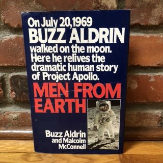 Buzz Aldrin Men From Earth Hc Dj Signed Apollo 11 Nasa Space - 1989 1st Edition
