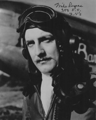 Mike Rogers Wwii Ace Signed 8x10 Photo 354th Fg Pioneer Mustang Group 12 Vics