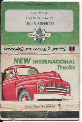 International Trucks - Brewster,  Washington Early 40ct Match Cover