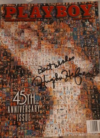 Hugh Hefner Signed Playboy Cover January 1999 45th Anniversary