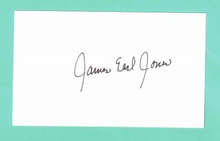 James Earl Jones Legendary Actor Signed Autograph 3x5 Index Card