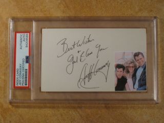 Jeff Conaway Grease Signed Autographed Index Card Cut & Photo Psa/dna