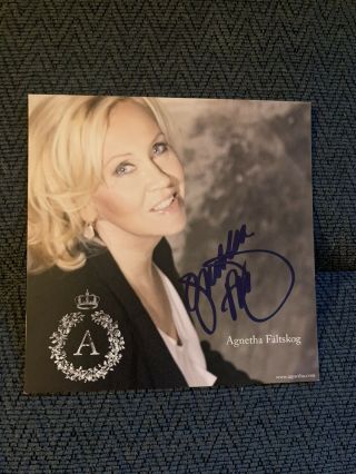 Agnetha Faltskog Signed 5 3/4” X 5 3/4” Picture Autographed Abba
