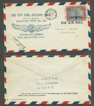 1929 Ny Aviation Show - Pioneer Woman Aviator Ruth Elder Signed Cover