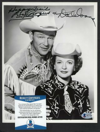 Roy Rogers & Dale Evans Signed 8x10 Photo Bas Authenticated Western Stars