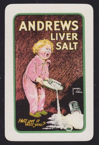 1 Single Vintage Swap/playing Card Andrews Liver Salt Crying Child Lawson Wood