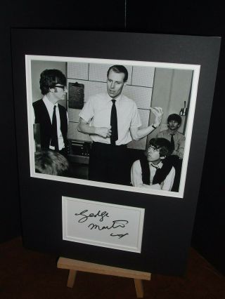 George Martin The Beatles Authentic Signed Autograph Display 16x12 Dm