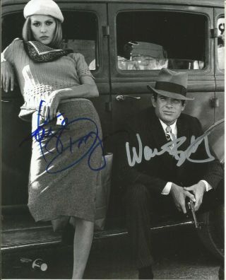 Movie Legends Faye Dunaway Warren Beatty Signed 8x10 Bonnie & Clyde Most Wanted