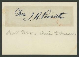 Joel Roberts Poinsett (1779 - 1851) Autograph Cut | Us Secretary Of War - Signed