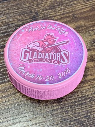 Atlanta Gladiators/boston Bruins Echl Official Puck - Minor League Hockey Pink