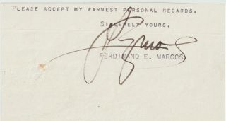 Ferdinand Marcos,  Autograph