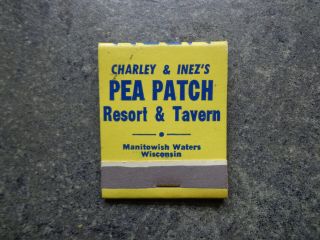 Old Matchbook Manitowish Wisconsin Wi Charley & Inez 