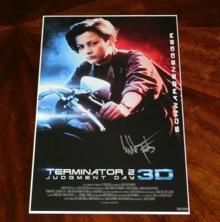 Edward Furlong Signed Terminator 2 Judgement Day 3d 11x17 Poster