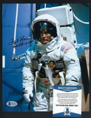 Fred Haise Signed 8x10 Photograph Beckett Authentic Apollo Apollo 13 Astronaut