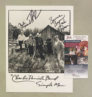 The Charlie Daniels Band Signed Autograph Auto 8x10 Photo X5 Jsa
