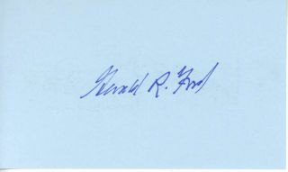 Gerald Ford Signed Autographed Index Card Jsa