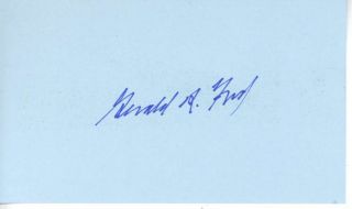 Gerald Ford Signed Autographed Index Card Jsa Id: 12269
