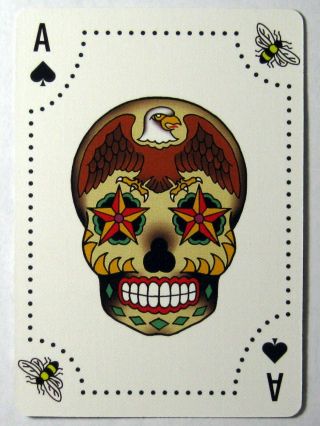 Sugar Skulls Single Swap Playing Card - 1 Card Ace Of Spades