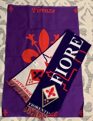 Fiorentina Fc Knit Soccer Scarf 52 X 8.  5 In,  Firenze Flag
