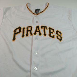Pittsburgh Pirates Sewn Button Baseball Jersey White Mlb Majestic Mens 2xl