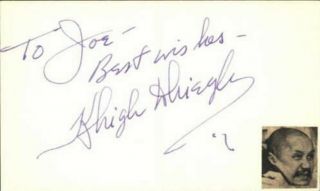 Villain Actor Khigh Dhiegh Signed Card - Hawaii Five - O - Manchurian Candidate